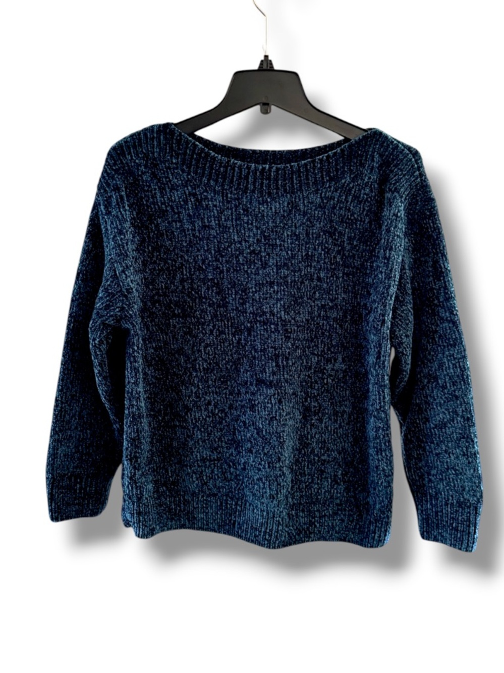 Orvis Teal Medium Chenille Scoop Neck Sweater Used with Care